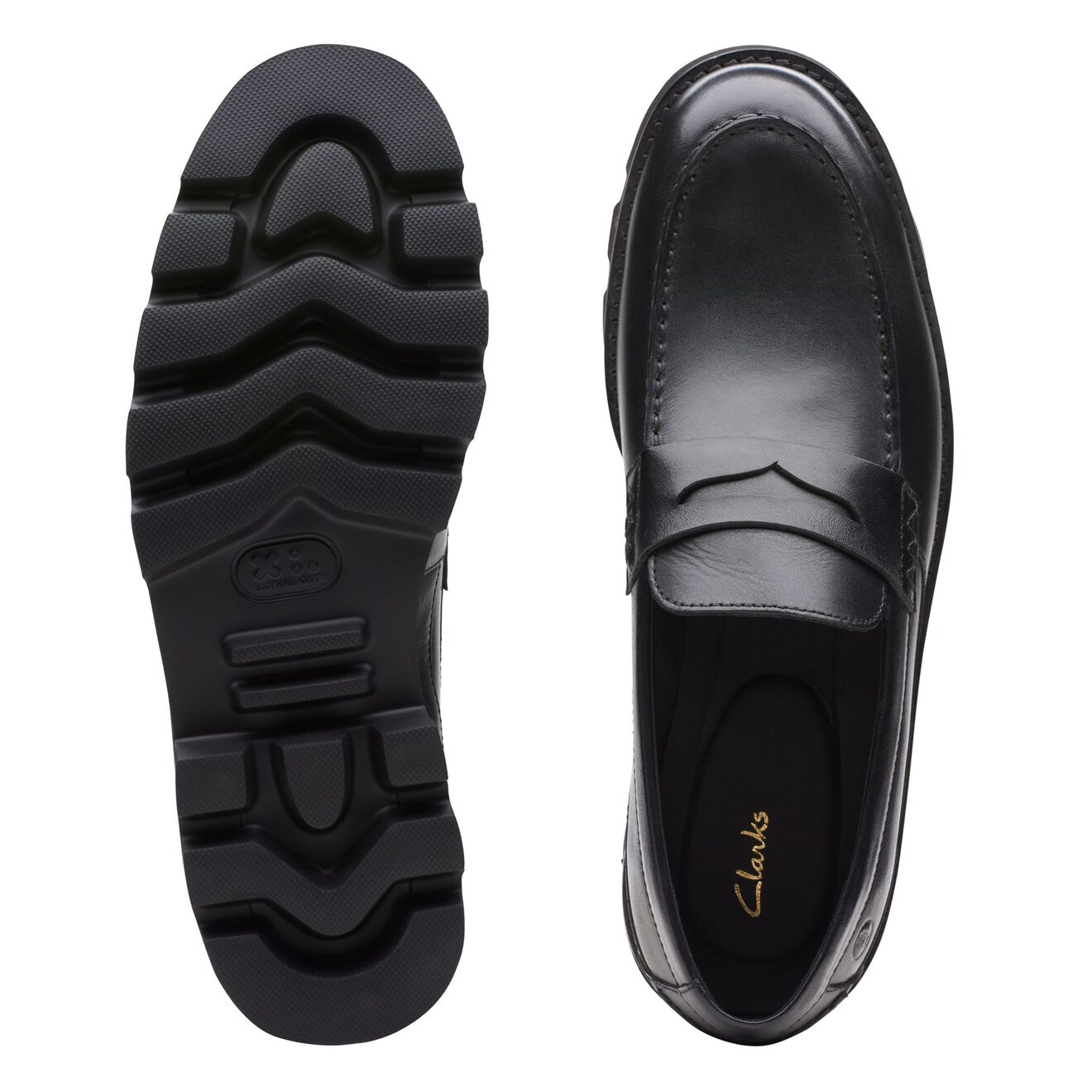 Clarks Badell Slip Black Leather