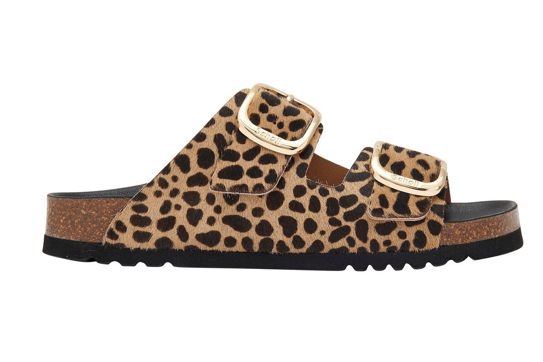 Scholl Noelle Leather Leopard Sandals