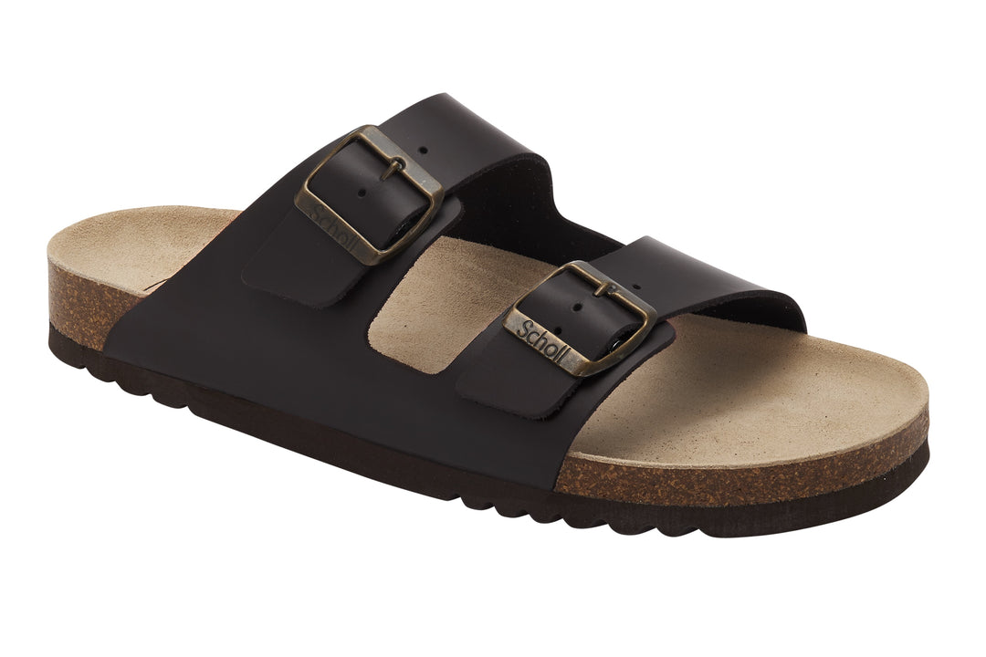 Scholl Julien Coffee Leather Sandals