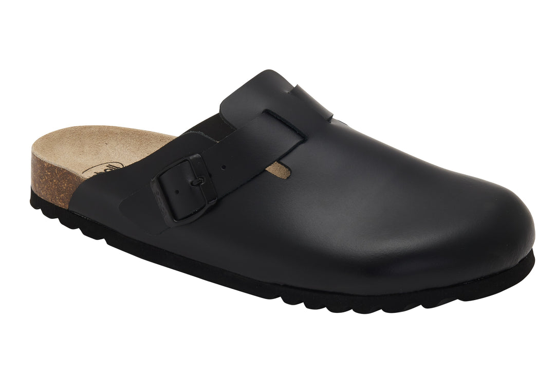 Scholl Olivier Leather Black Clogs & Mules