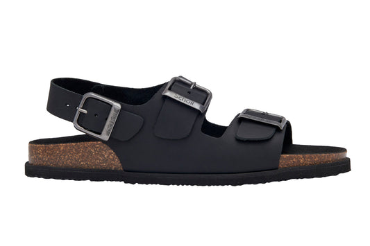 Scholl Gaston Leather Black Sandals & Slides