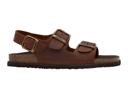 Scholl Gaston Leather Cognac Sandals & Slides