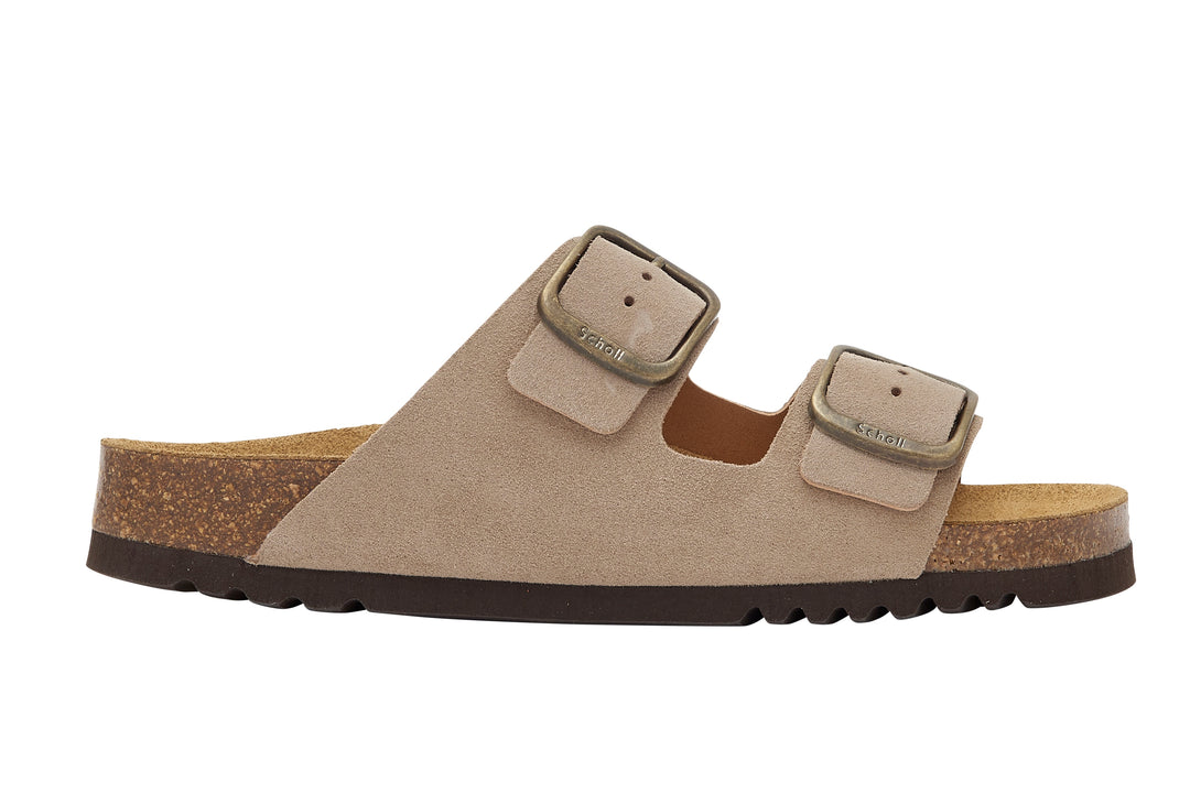 Scholl Josephine Suede Dark Beige Sandals