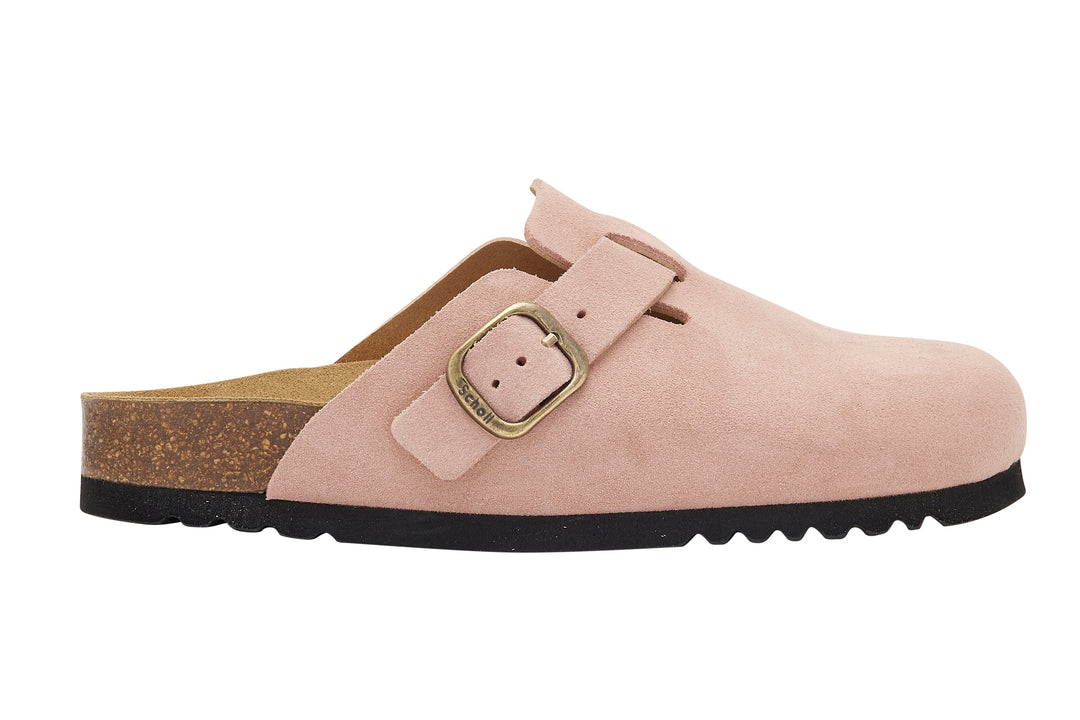 Scholl Fae Suede Dusty Pink Clogs & Mules