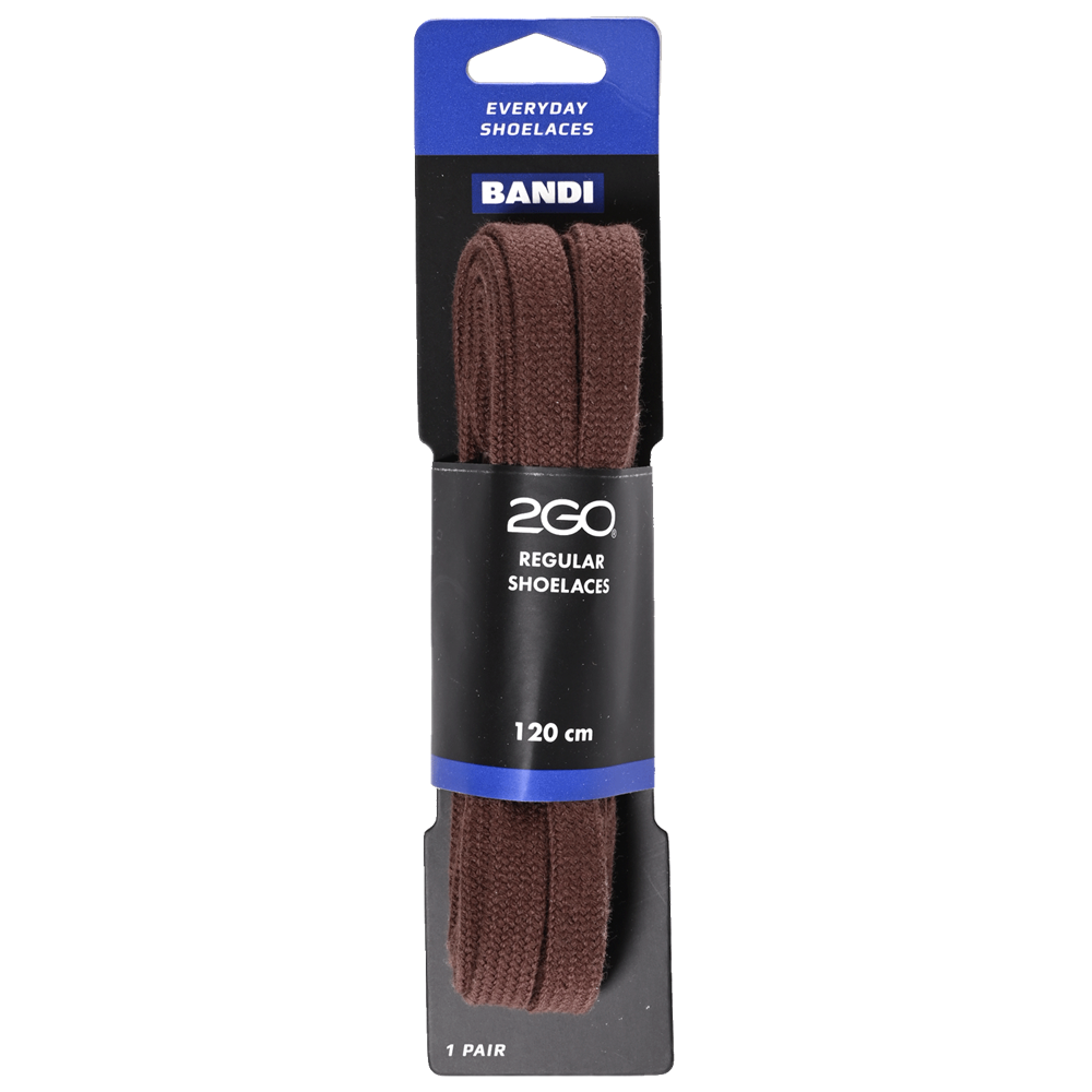 2GO Regular Shoelaces 204 Brown 120 cm