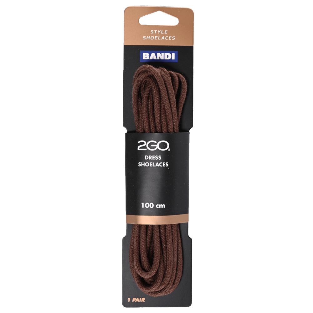 2GO Dress Shoelaces 154 Brown 100 cm