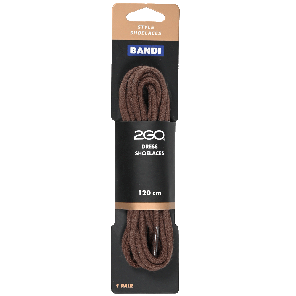 2GO Dress Shoelaces 156 Brown 120 cm