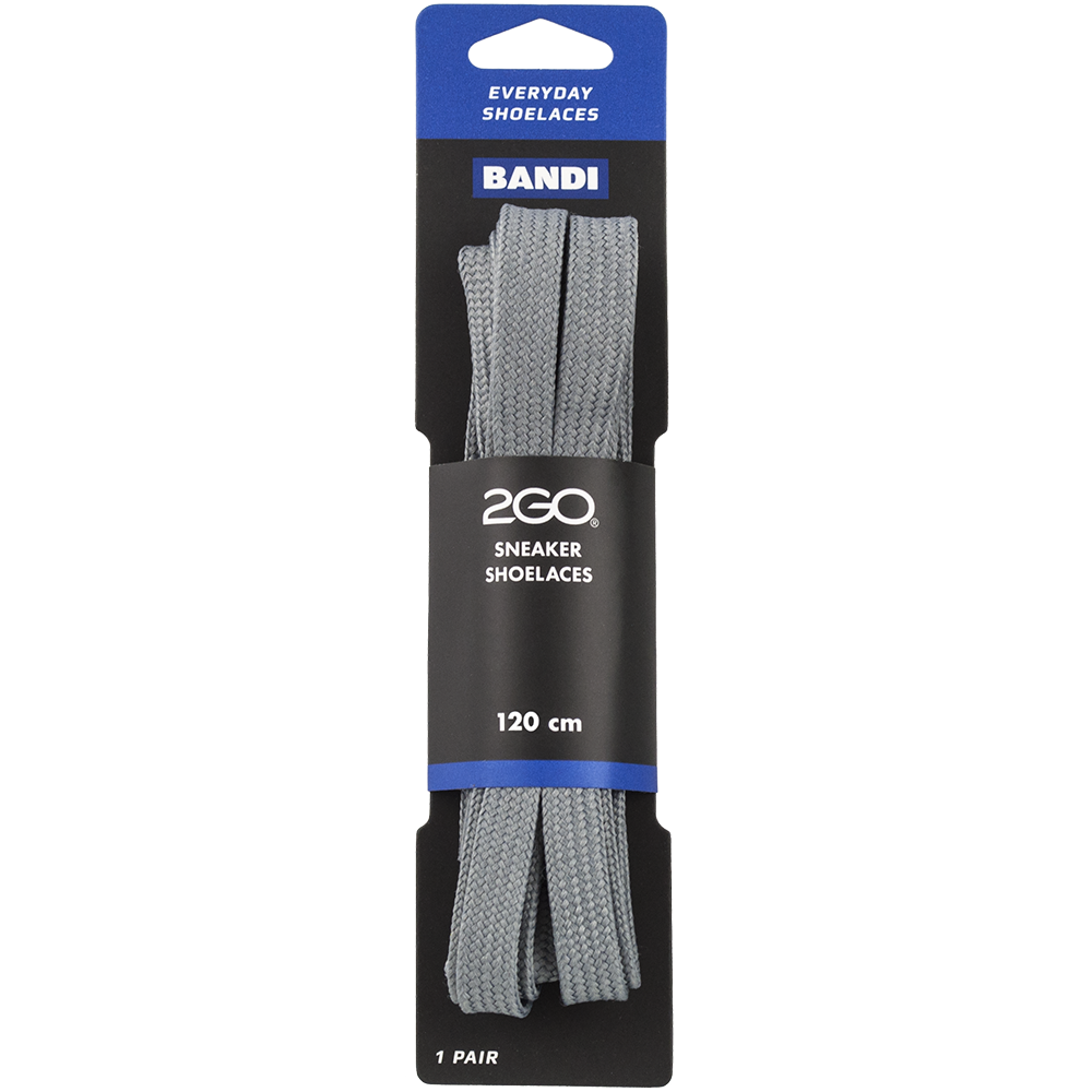 2GO Sneaker Shoelaces 248 Cool Grey 120 cm