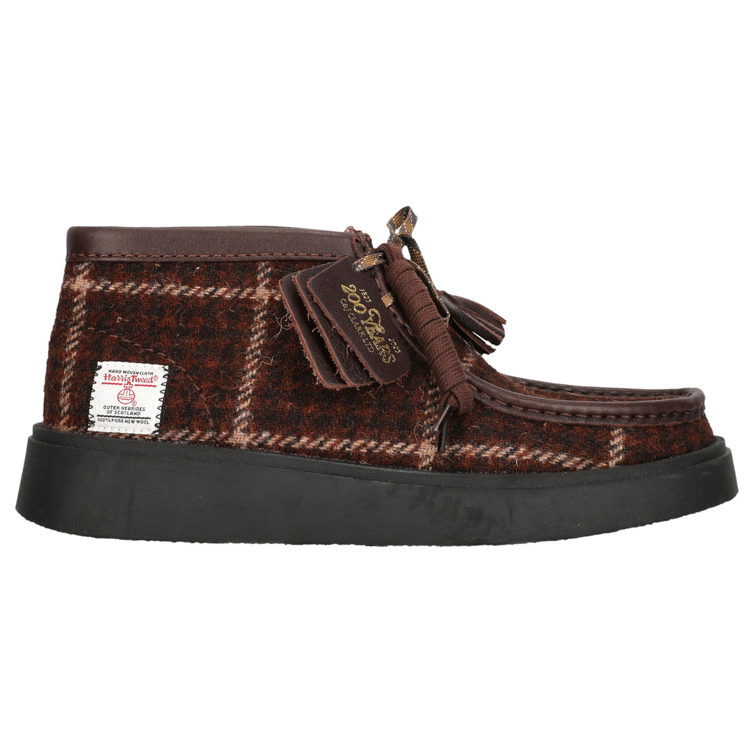 Clarks Torview Hi G Harris Tweed Burgundy Combi