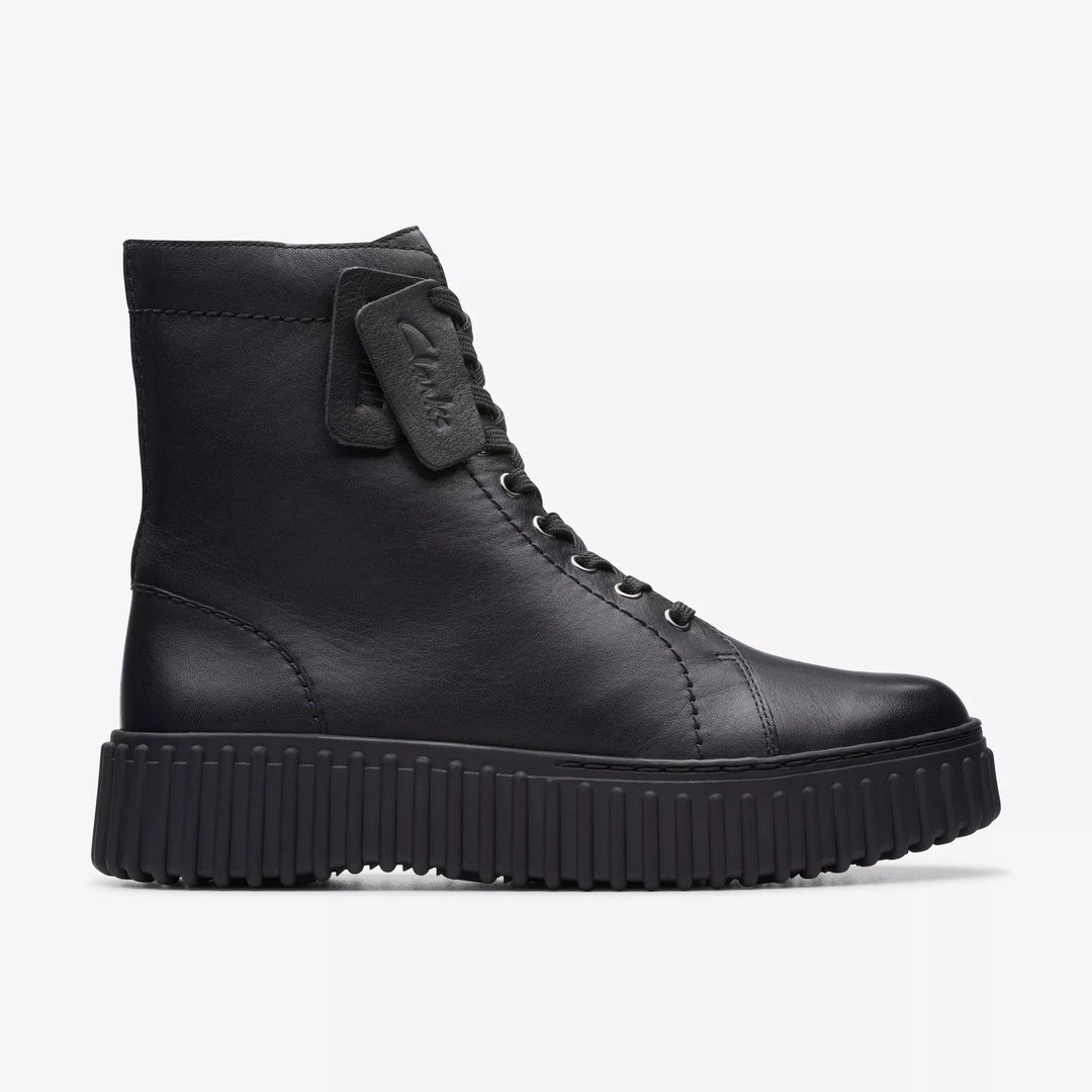 Clarks Torhill Rise boots in black leather - SORT damestøvle - læder