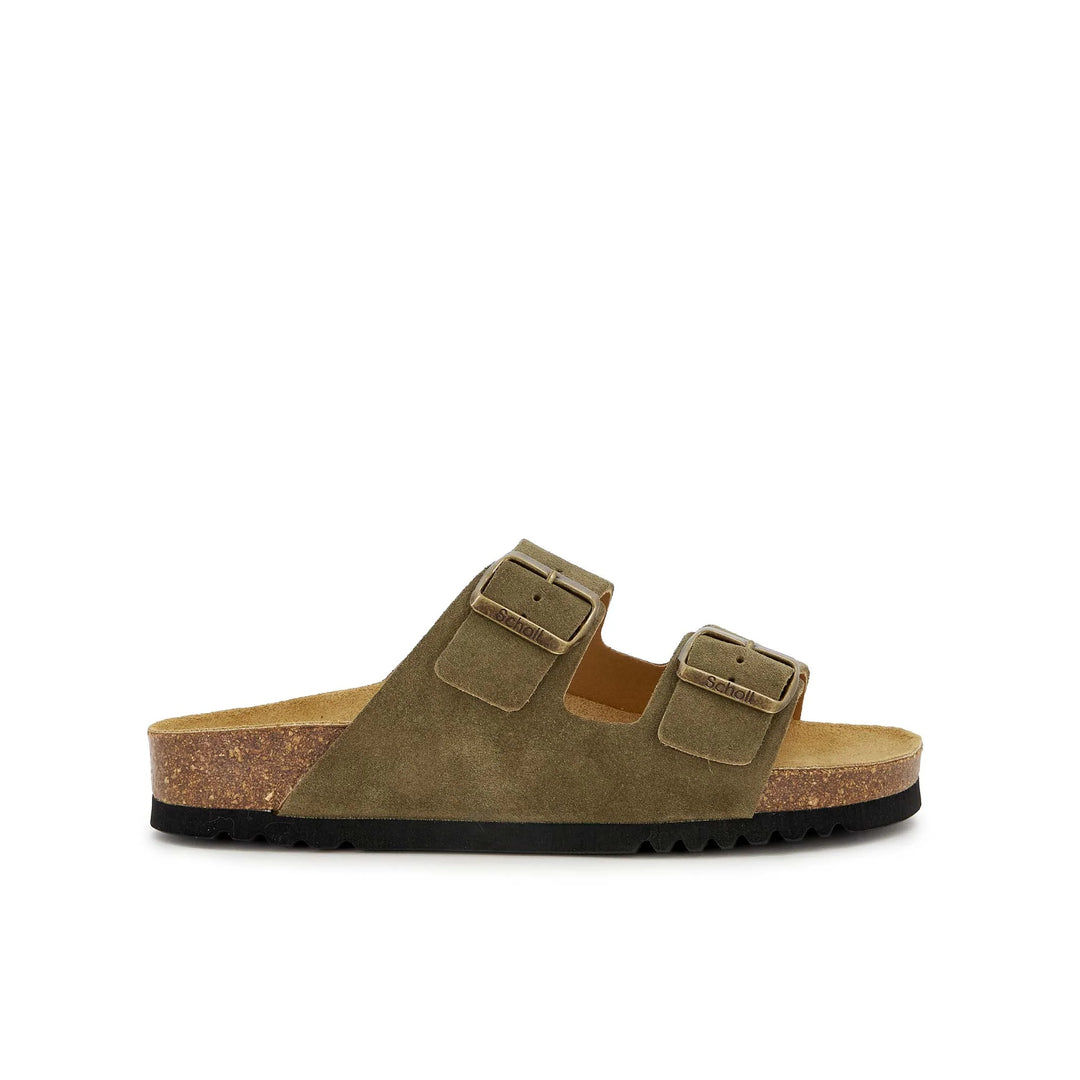 Scholl Josephine Suede Khaki Sandals