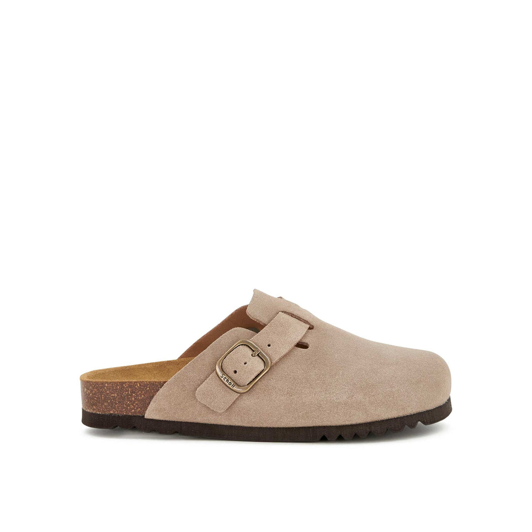 Scholl Fae Suede Dark Beige Clogs & Mules