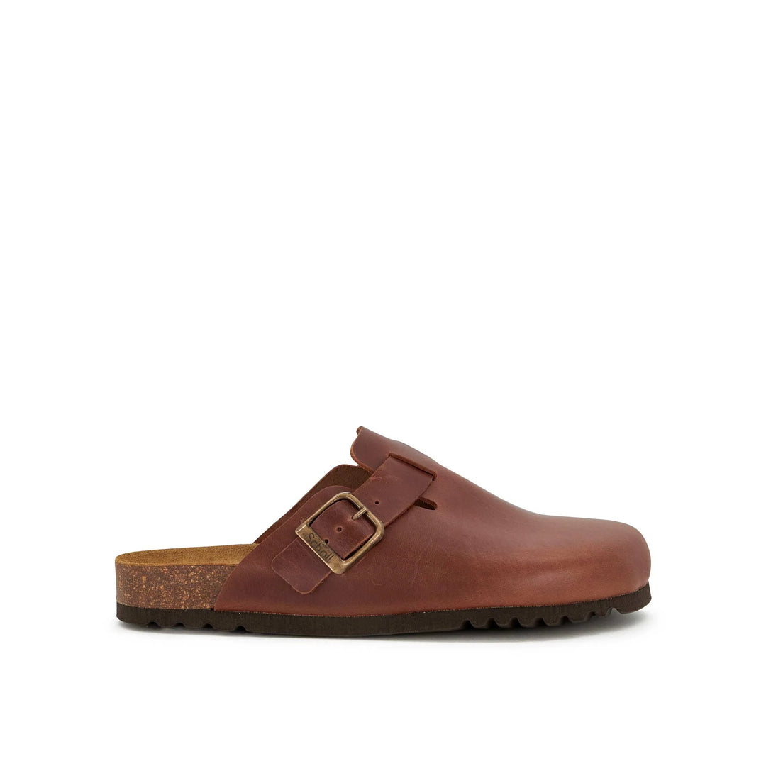 Scholl Olivier Leather Brown Clogs & Mules
