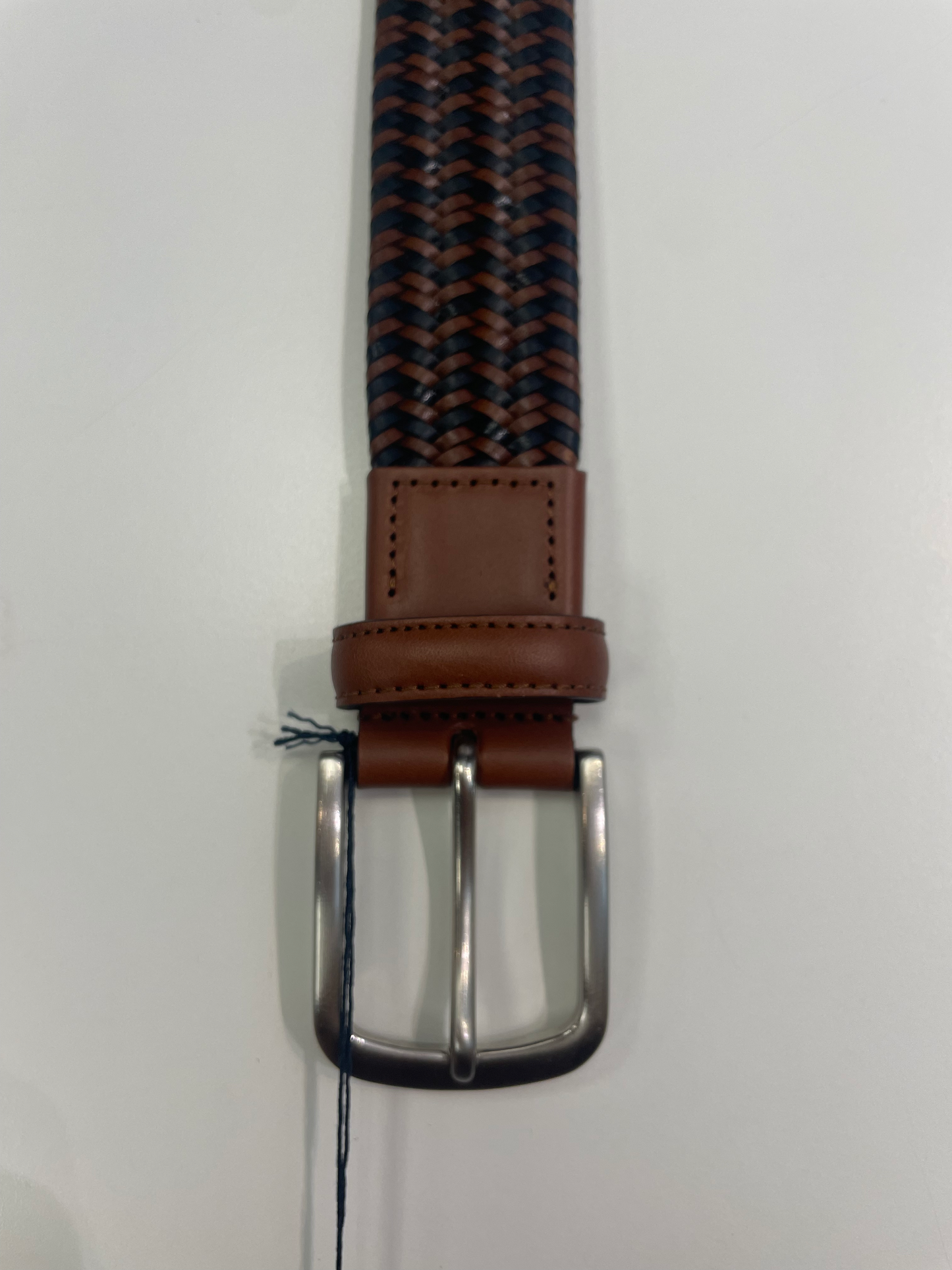 Regimental Club Belt dark blue/cognac leather