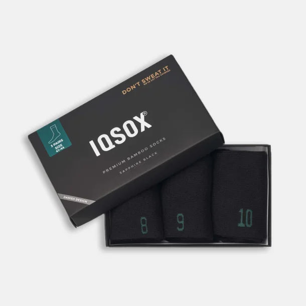 IQSOX 3-pak Blå og Black Bambusstrømper