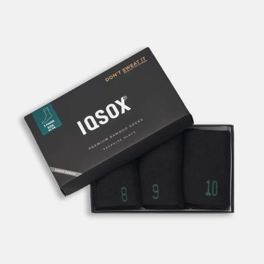 IQSOX 3-pak Blå og Black Bambusstrømper