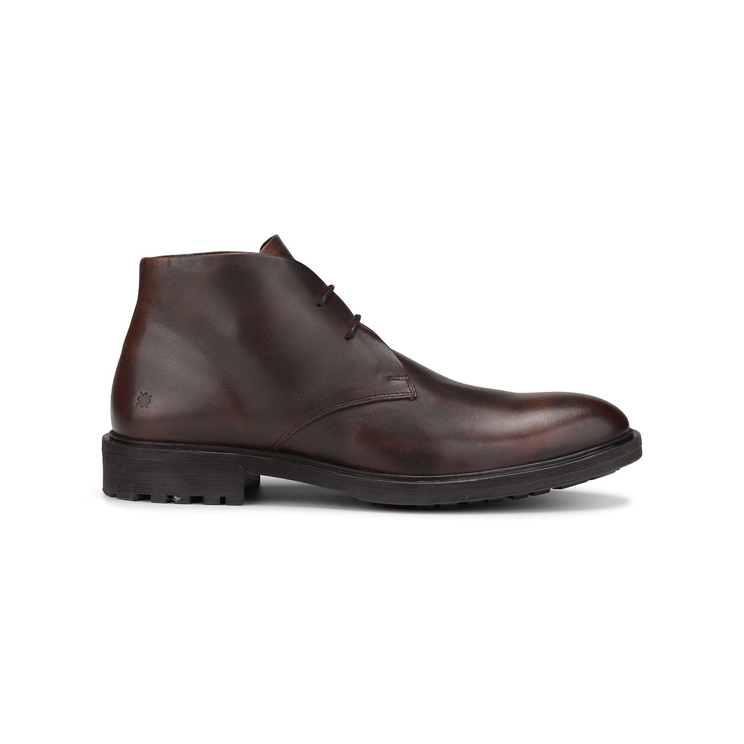 Playboy Jacky Brown leather Chukka dress boots