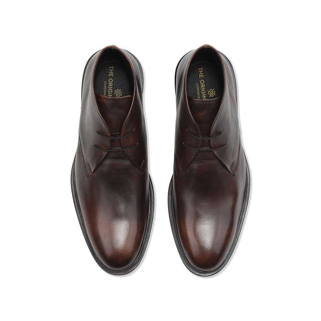 Playboy Jacky Brown leather Chukka dress boots