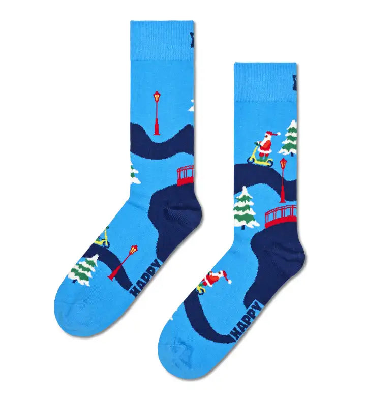 Happy Socks SANTA ON THE WAY TO WORK SOCKS