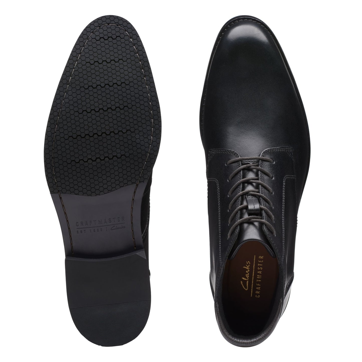 Clarks Craft Arlo Hi Ankle Boots Black leather