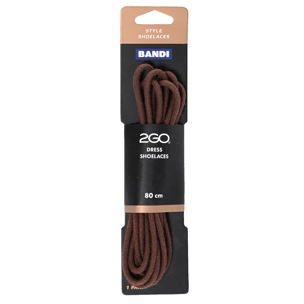 2GO Dress Shoelaces 152 Brown 80cm