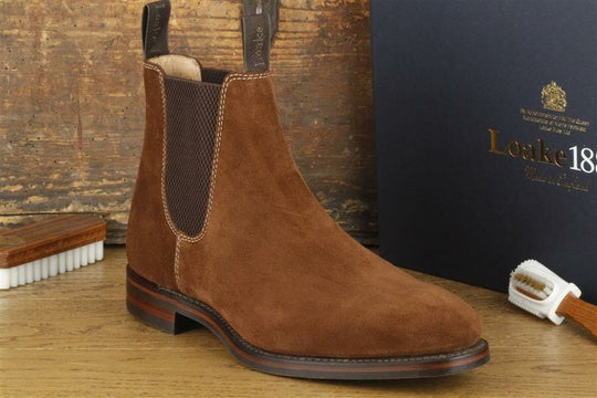 Loake 1880 Chatsworth Tobacco Suede Chelsea Boots