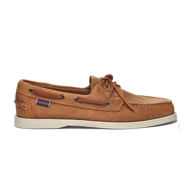Sebago Docksides Crazy H Brown Tan Leather