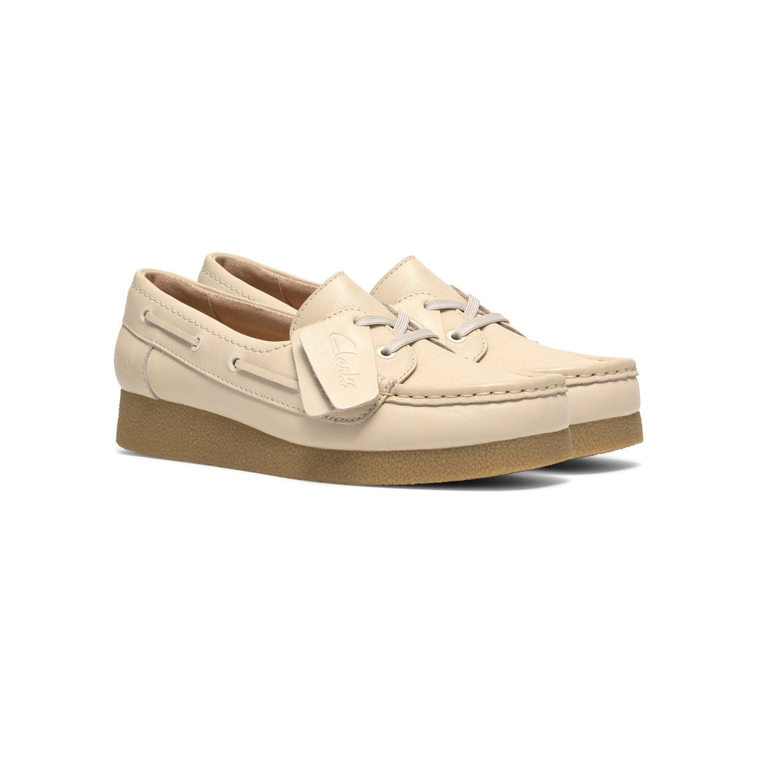 Clarks WallabeeEVOSea Cream Hvid Læder Dame