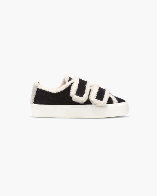 INUIKII Shearling Low Velcro Sort Sneaker