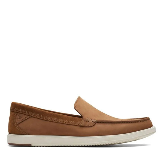 Clarks Bratton Dark Tan Nubuck Loafer