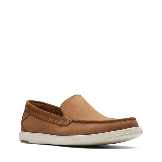 Clarks Bratton Dark Tan Nubuck Loafer