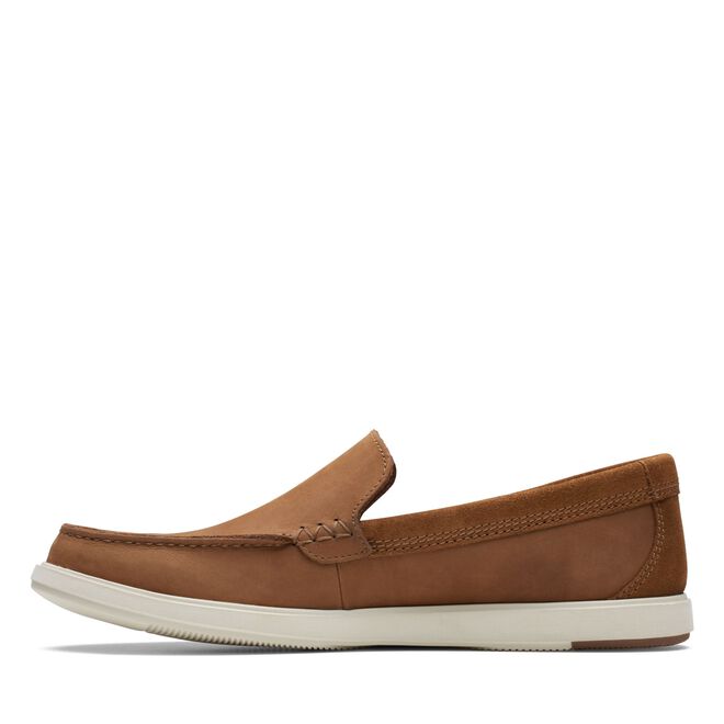 Clarks Bratton Dark Tan Nubuck Loafer