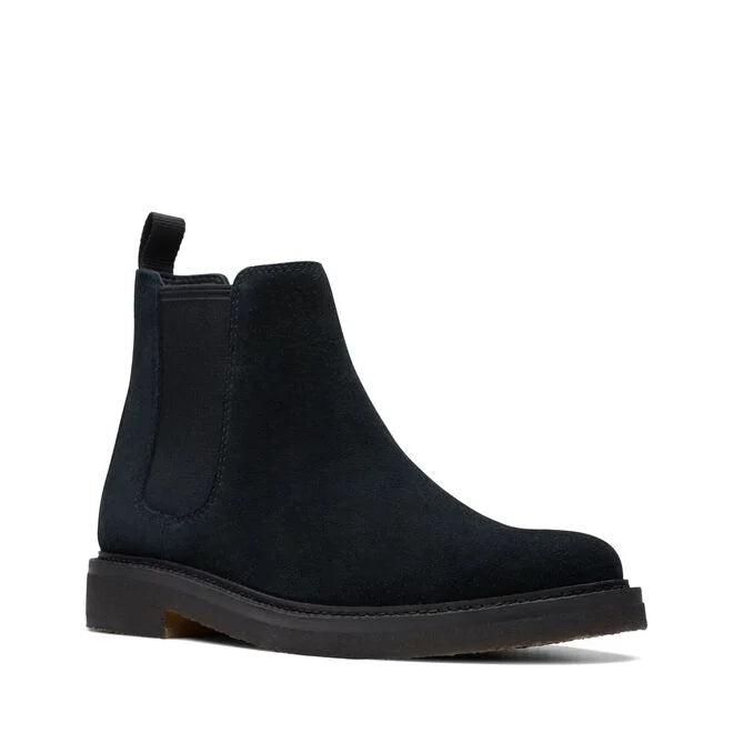 Clarks Clarkdale Easy Black Suede Chelsea Boots