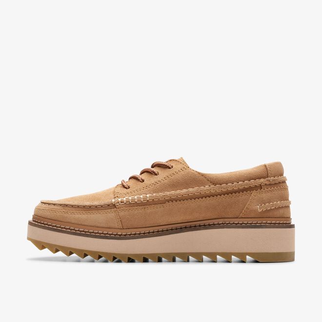 Clarks Clarkhill Lace Light Tan Suede