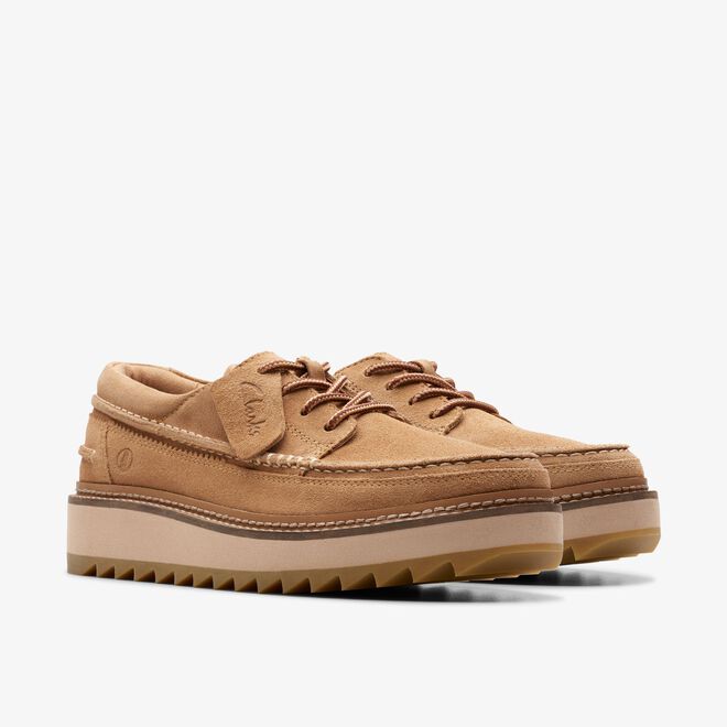 Clarks Clarkhill Lace Light Tan Suede