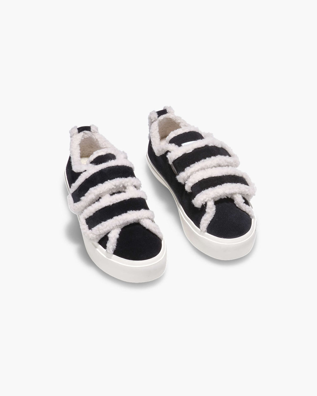 INUIKII Shearling Low Velcro Sort Sneaker