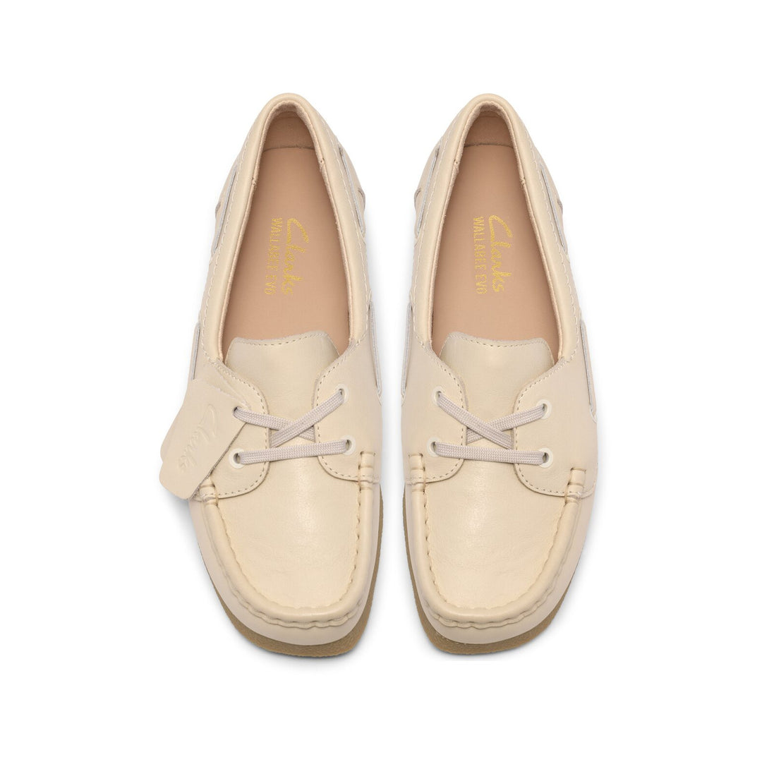 Clarks WallabeeEVOSea Cream Hvid Læder Dame