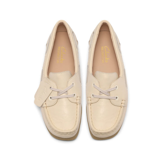 Clarks WallabeeEVOSea Cream Hvid Læder Dame