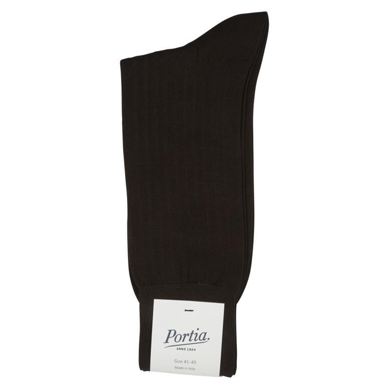 Portia Brune rib strømper