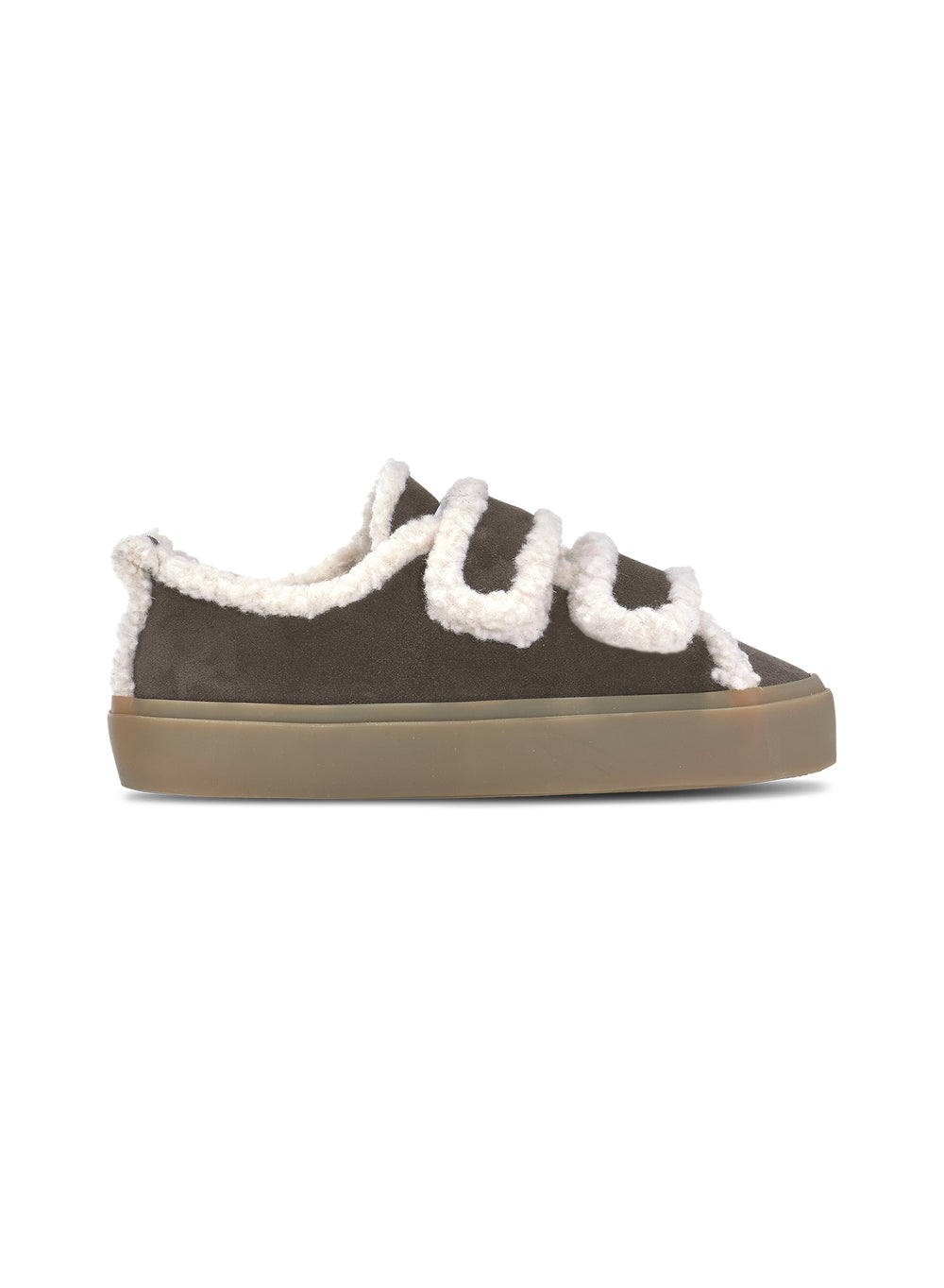 INUIKII Shearling Low Velcro Mørkebrun Sneaker