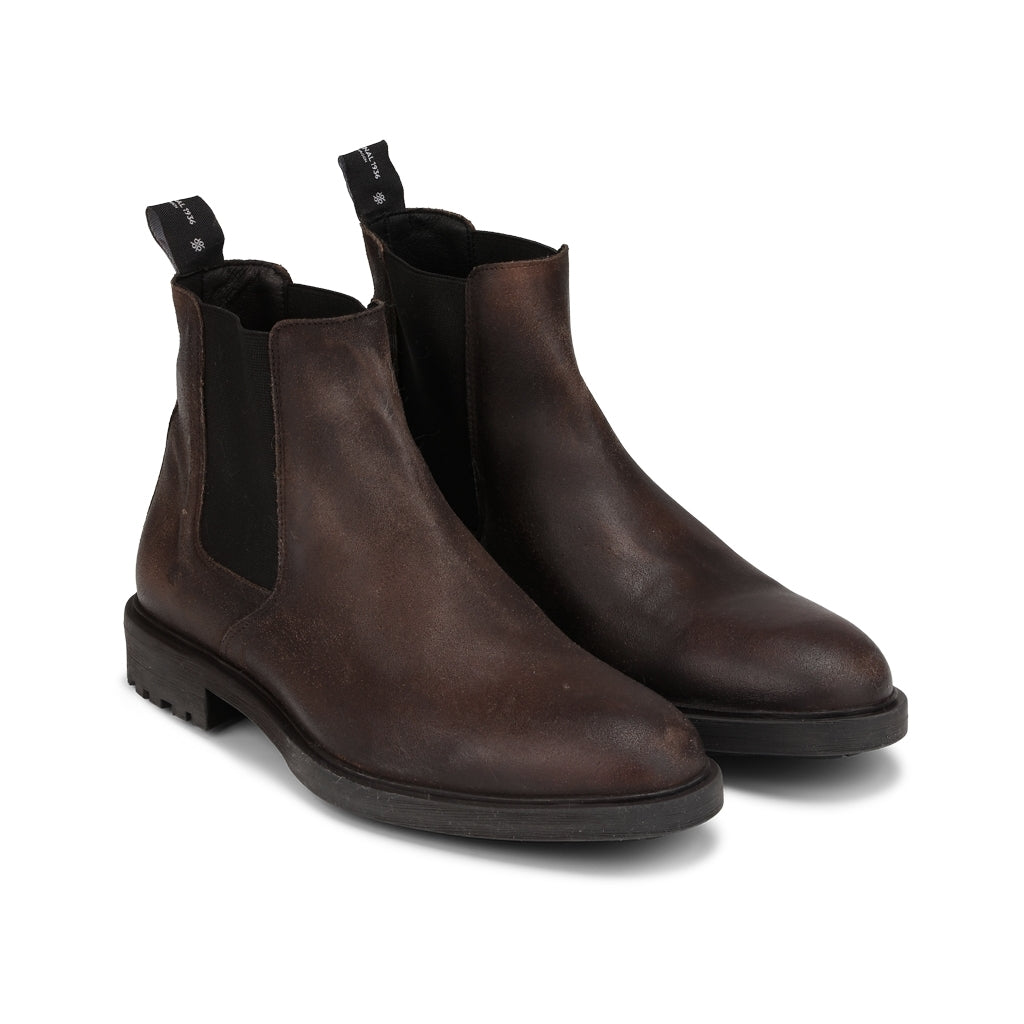 Playboy Jerome Chelsea Boots Brown Waxed Suede