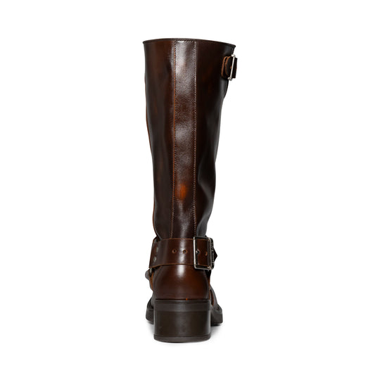 Steve Madden Bonetta Brune pull-on knæstøvler i læder Dame