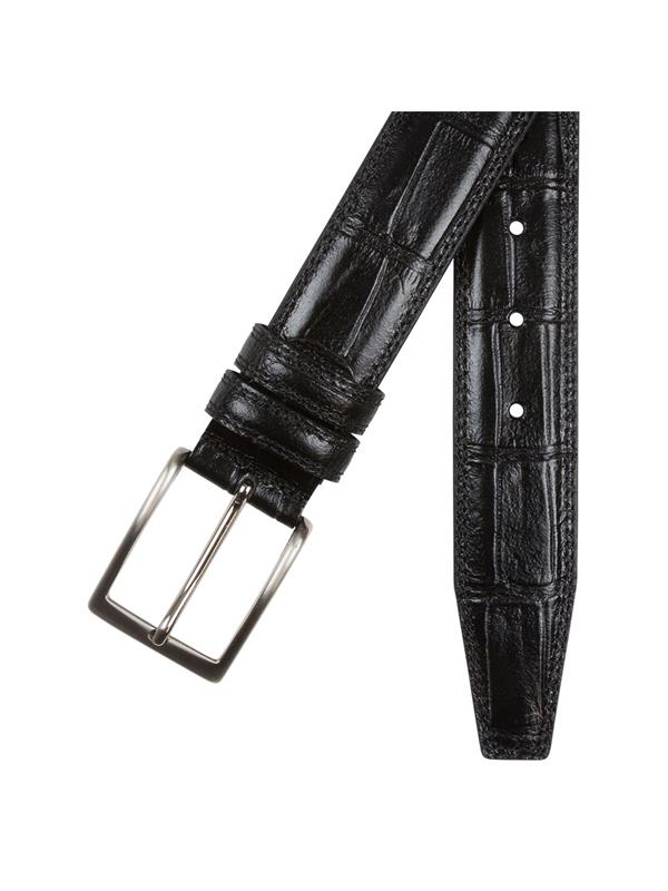 Black Croco Leather Belt