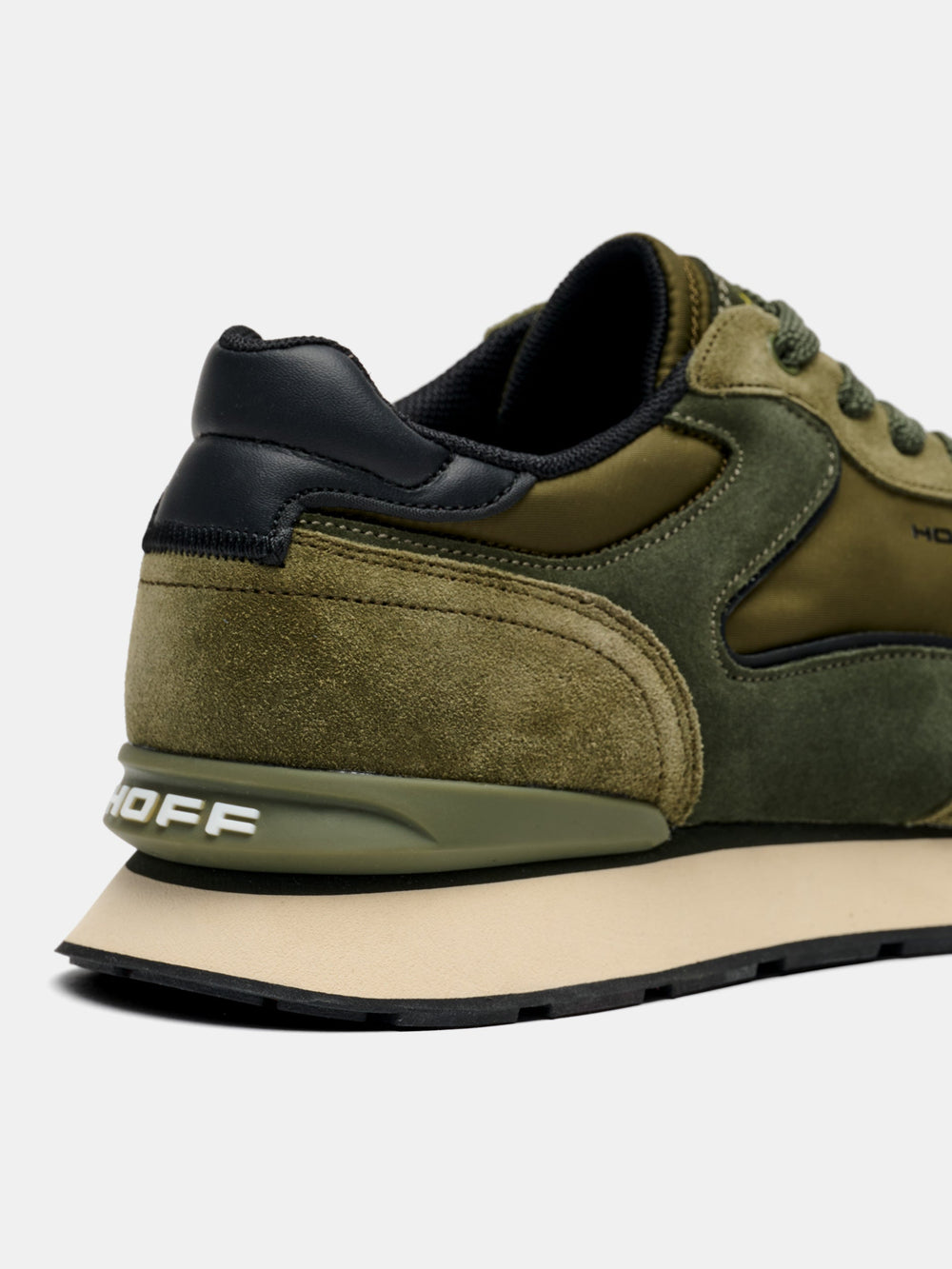 Detalje af hæl på HOFF City mørkegrøn sneaker