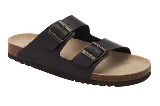 Scholl Coffee Leather Sandals