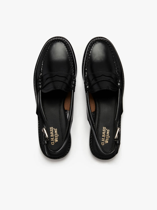 Weejun Penny SlingBack Dame Loafers Sort