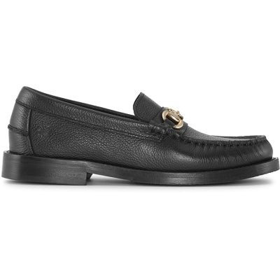 Playboy Amelia Black Leather  - loafer til kvinder - sort læder