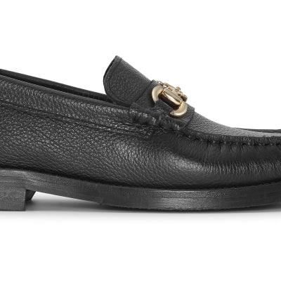 Playboy Amelia Black Leather  - loafer til kvinder - sort læder