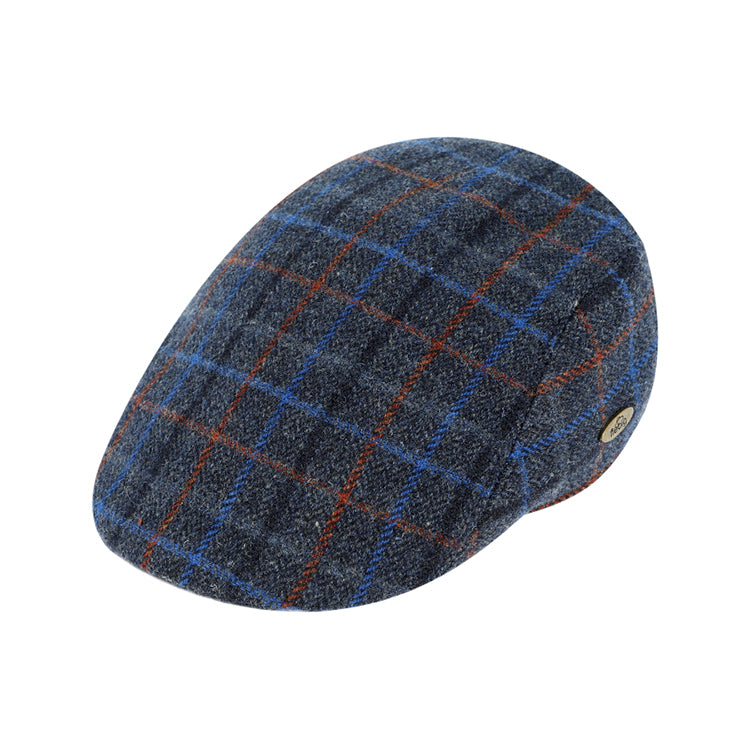 Fiebig Shetland Uld Blå Ternet Flatcap