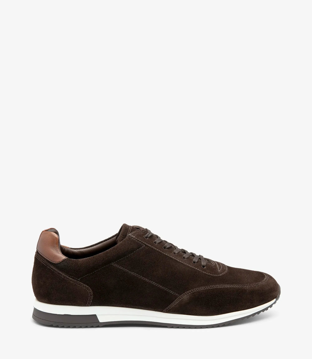 Loake Bannister Chocolate Brown Suede Sneaker